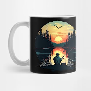 Fishing Retro Art Sunset Mug